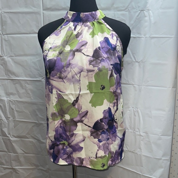 Tops - NWT Floral Halter Blouse in Purple and Green size medium